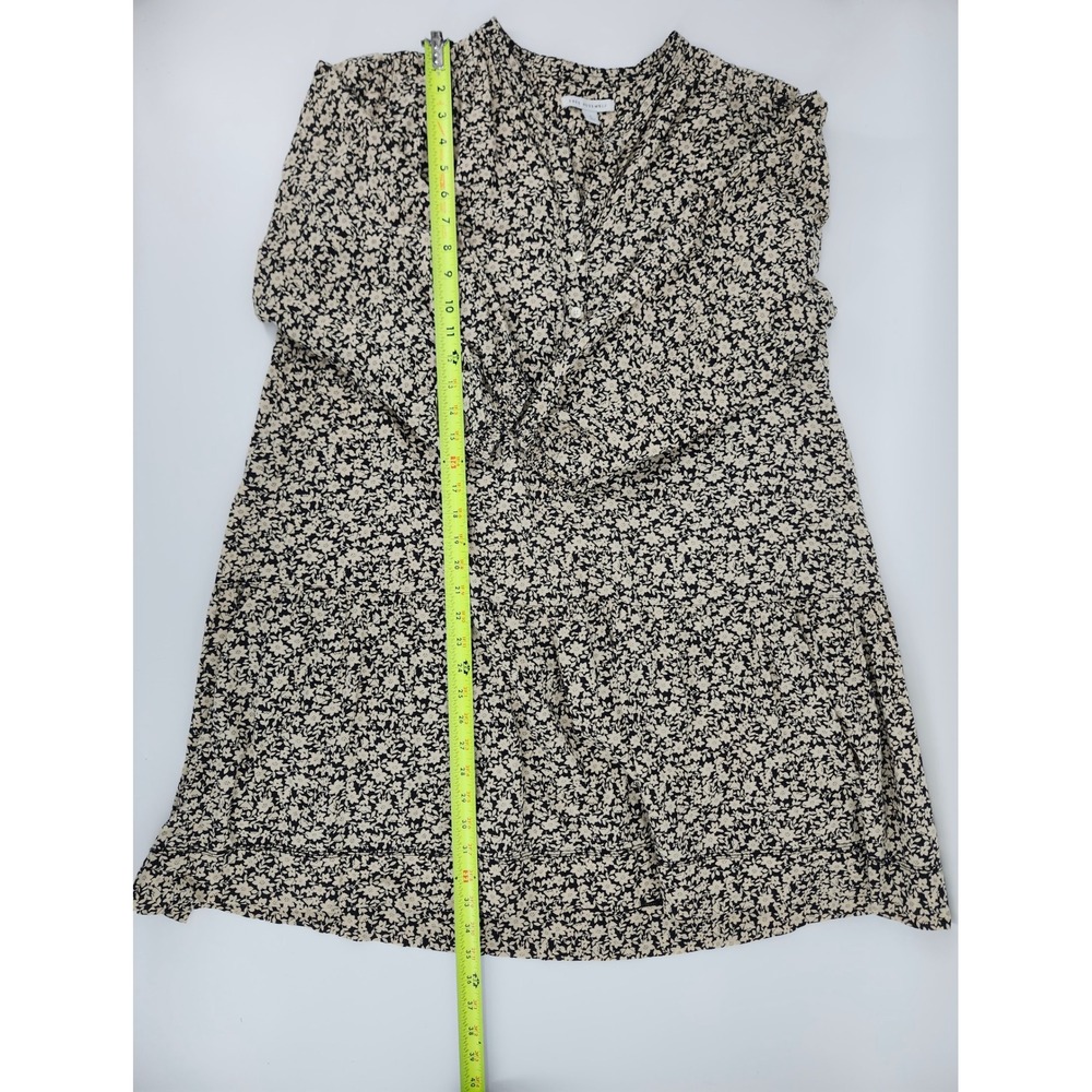 Free Assembly Womens Floral Tiered Prairie Dress Black Cream Long Sleeve Large - Picture 5 of 5